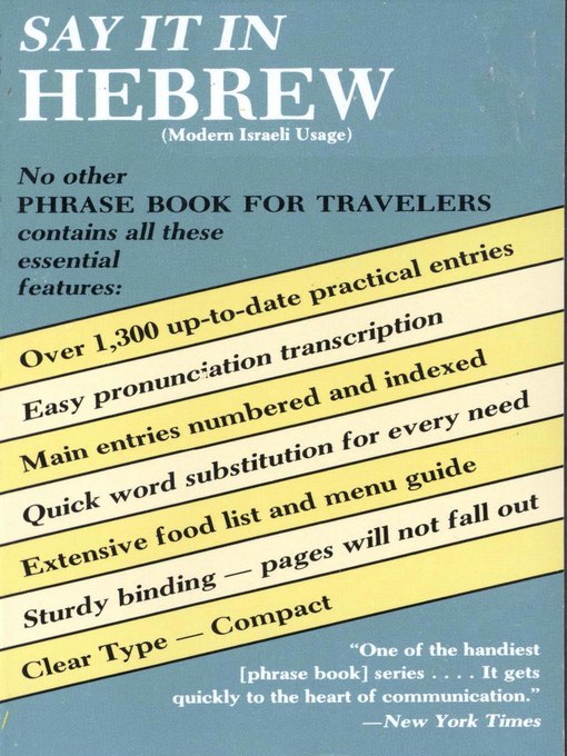 Title details for Say It in Hebrew (Modern) by Dover - Available